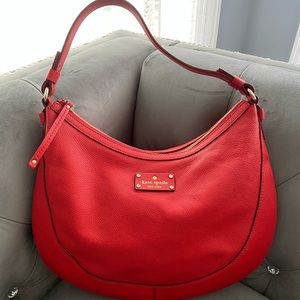 Authentic red Kate Spade hobo bag